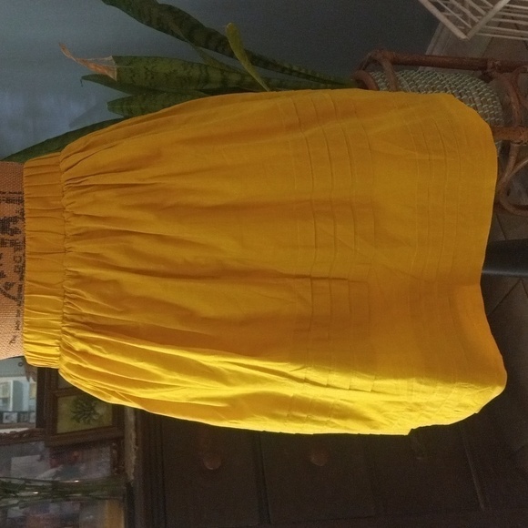 Anthropologie Odille Drawing Parallels Pleated Pocket Skirt in Marigold Yellow - Picture 13 of 14